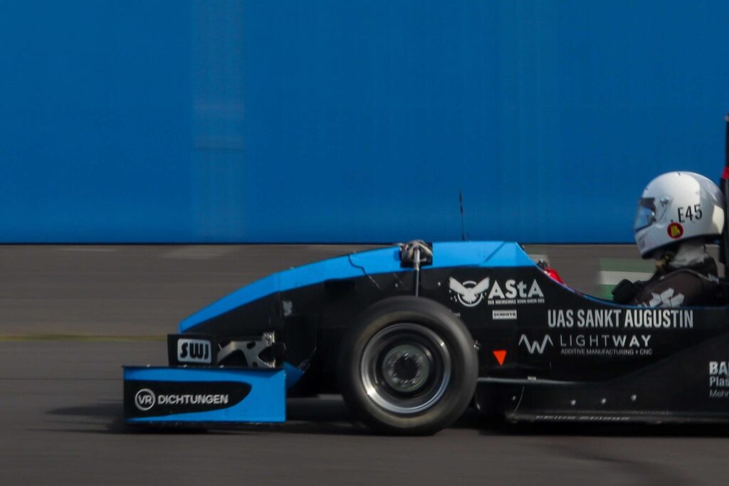 BRS formula student race car in action